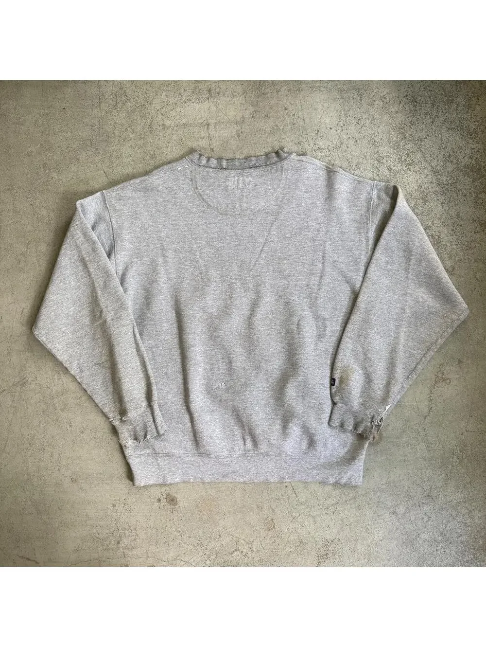 Vintage 90s Nike Embroidered Logo Grey Distressed Crewneck Sweatshirt